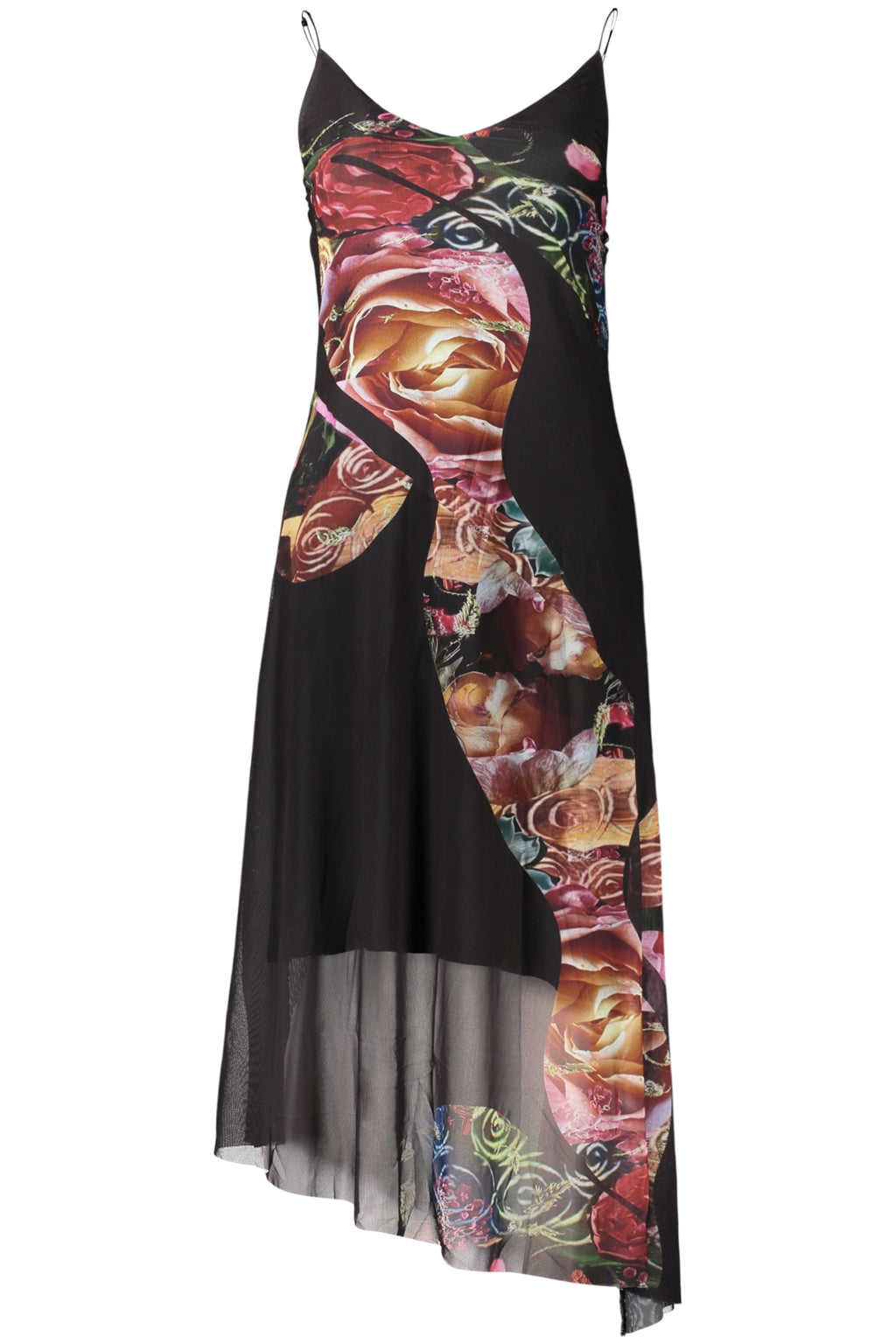 Abito Desigual Nero 26WWVK04FLOWERS