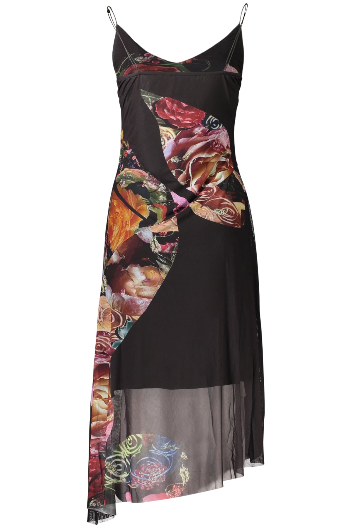 Abito Desigual Nero 26WWVK04FLOWERS