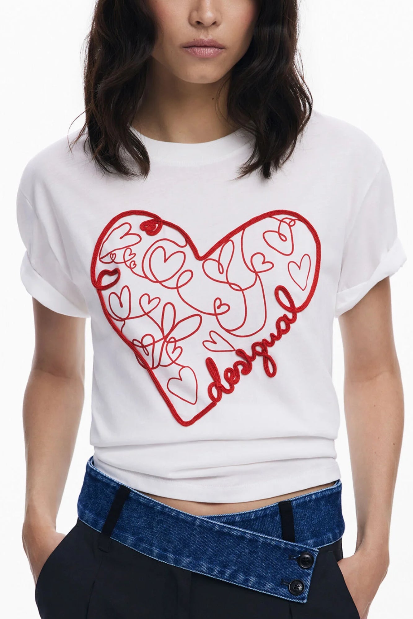 T-Shirt Desigual Bianco 25WWTK50