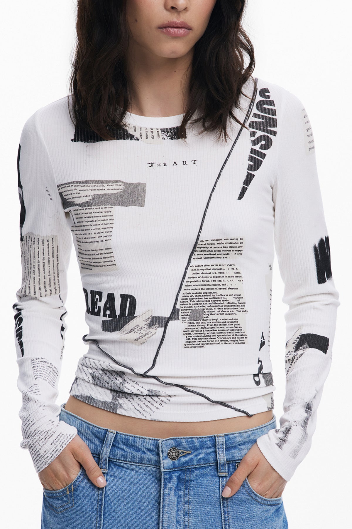 T-Shirt Desigual Bianco 25WWTK25