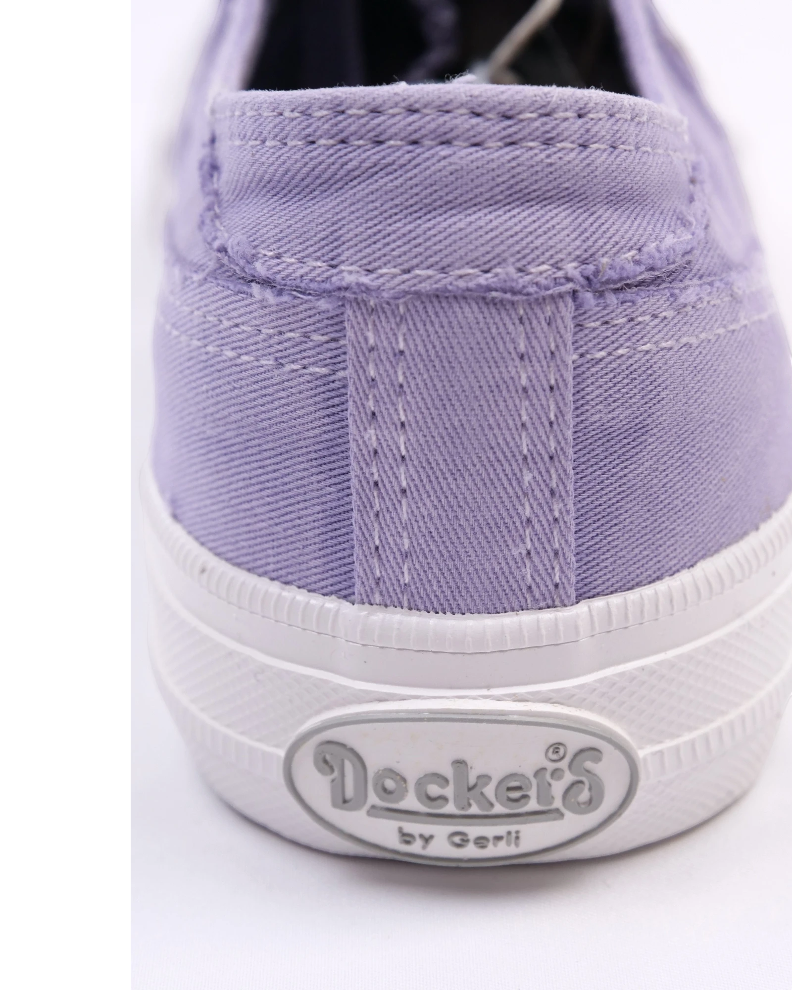 Sneakers Dockers by Gerli lilla in tela con suola bianca e logo sul tallone.