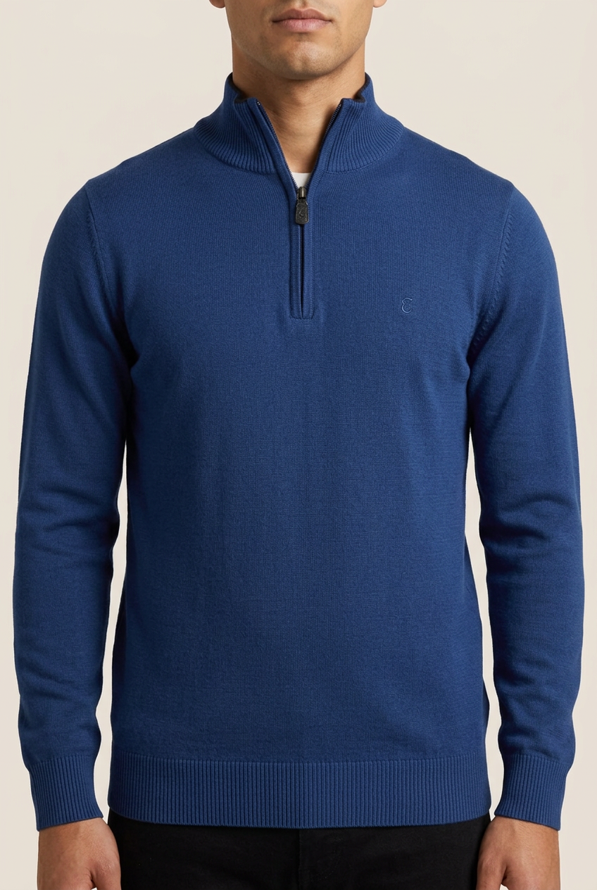 Maglione Zip COVERI MOVING Blu TR2163