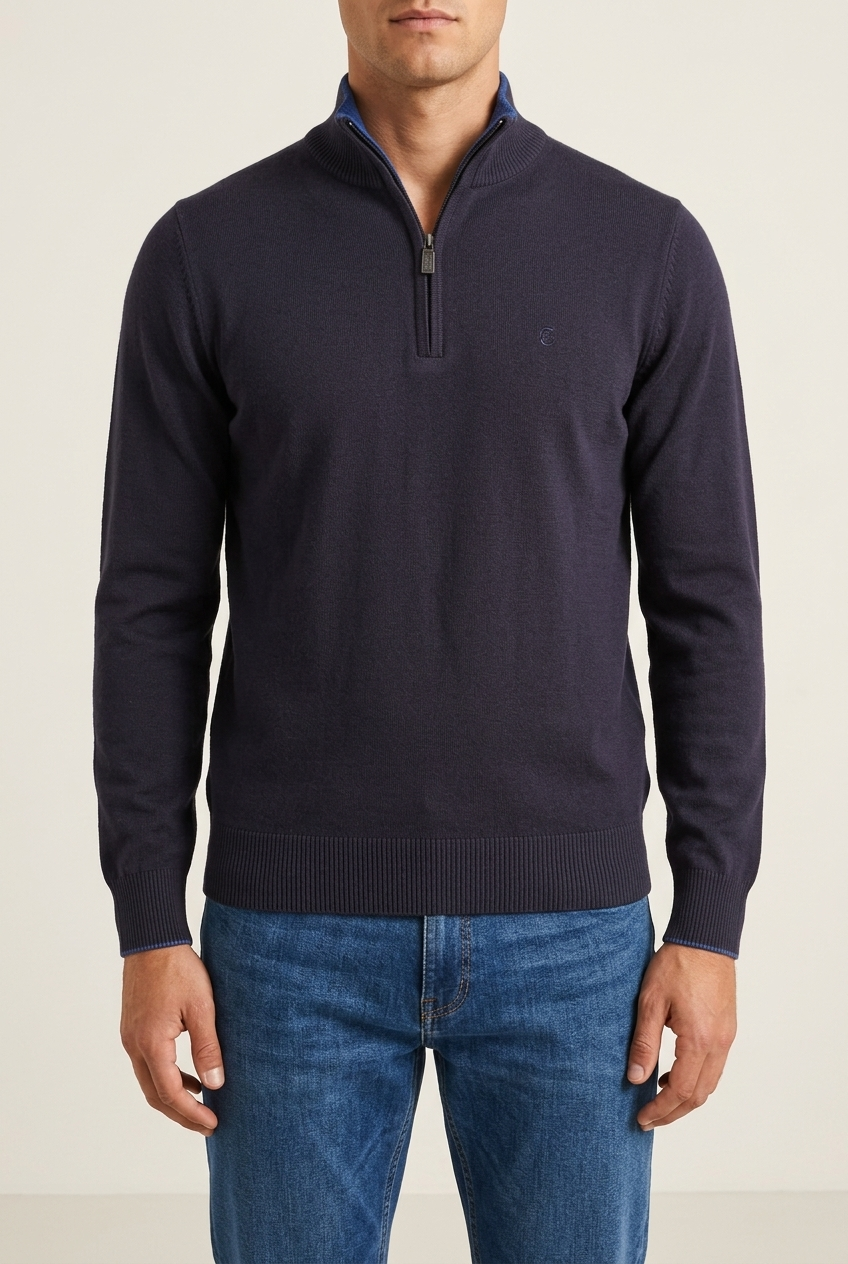 Maglione Zip COVERI MOVING Blu TR2163