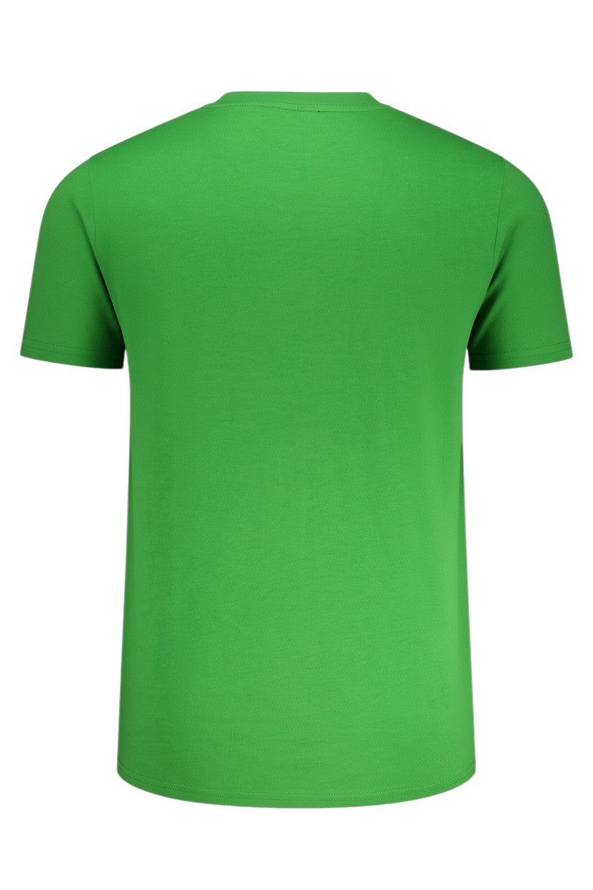 T-shirt girocollo verde a maniche corte ULTIMATAGLIA.COM, vista posteriore del capo in cotone