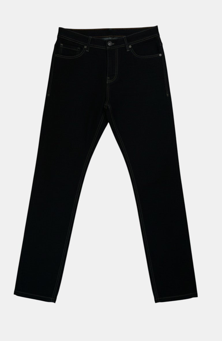 ULTIMATAGLIA.COM - Jeans Tom Tailor Josh Regular Slim neri in denim di cotone elasticizzato, lavaggio scuro, con cuciture a contrasto.