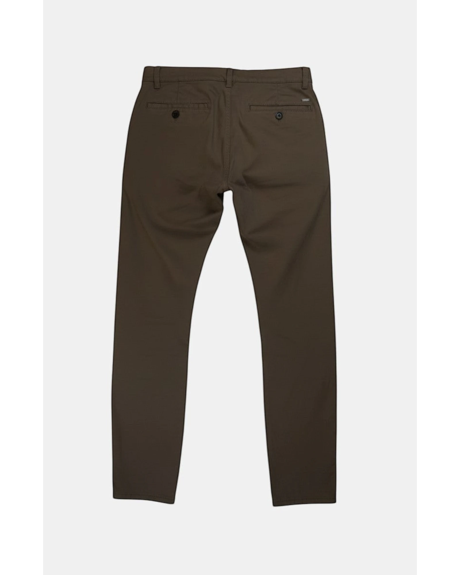 Pantaloni uomo Tom Tailor Travis Slim beige in cotone organico stretch, vestibilità slim, tasche posteriori con bottone.