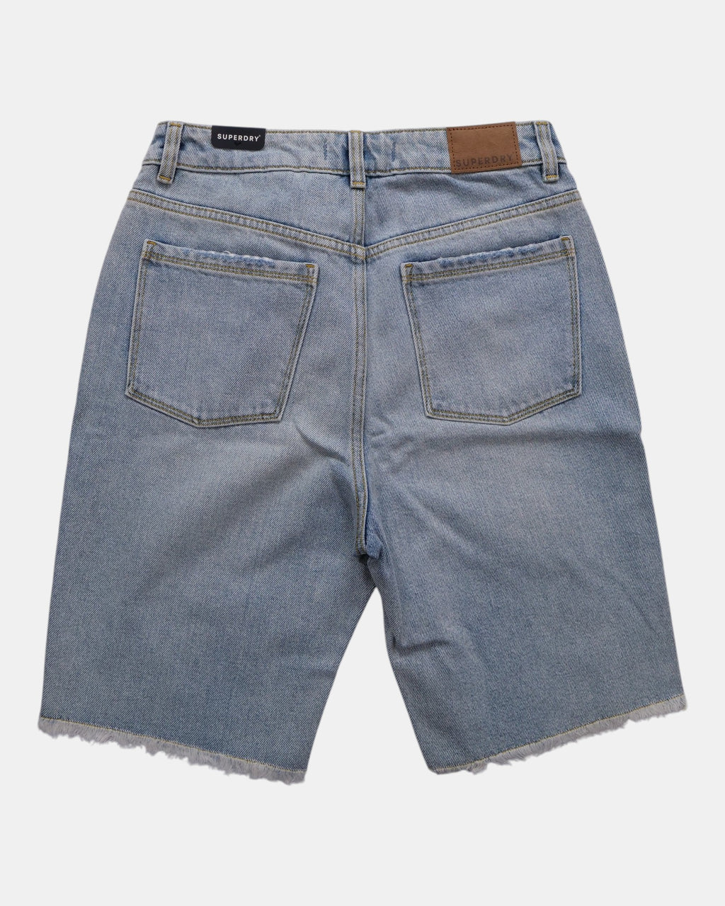 Shorts Superdry Bermuda Boy Shorts in light wash denim with frayed hem and boyfriend cut. Authentic vintage style.