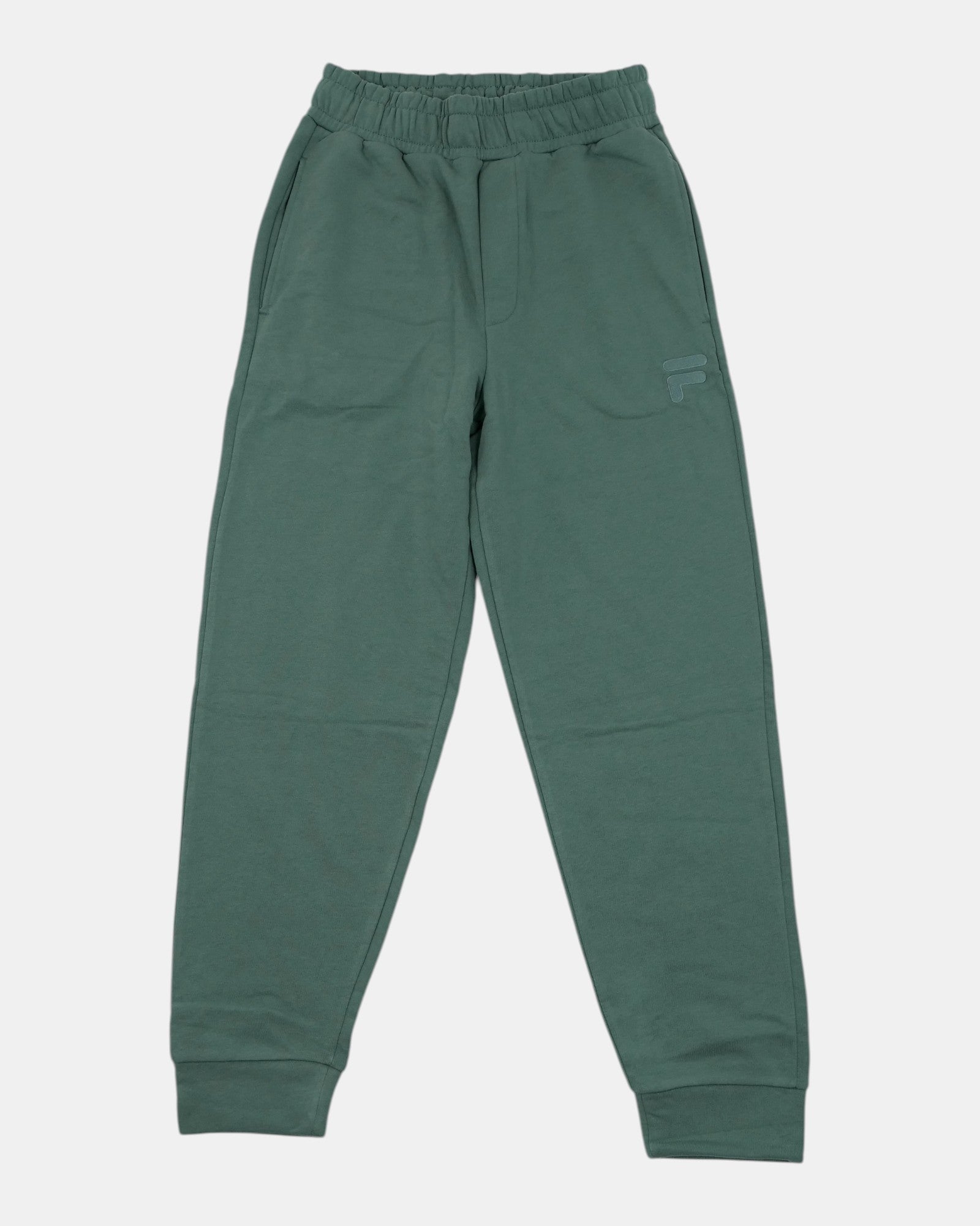 Pantaloni Fila CROLLES Dropped in felpa verde foresta, modello jogger con vita alta elasticizzata, tasche laterali e logo ricamato.