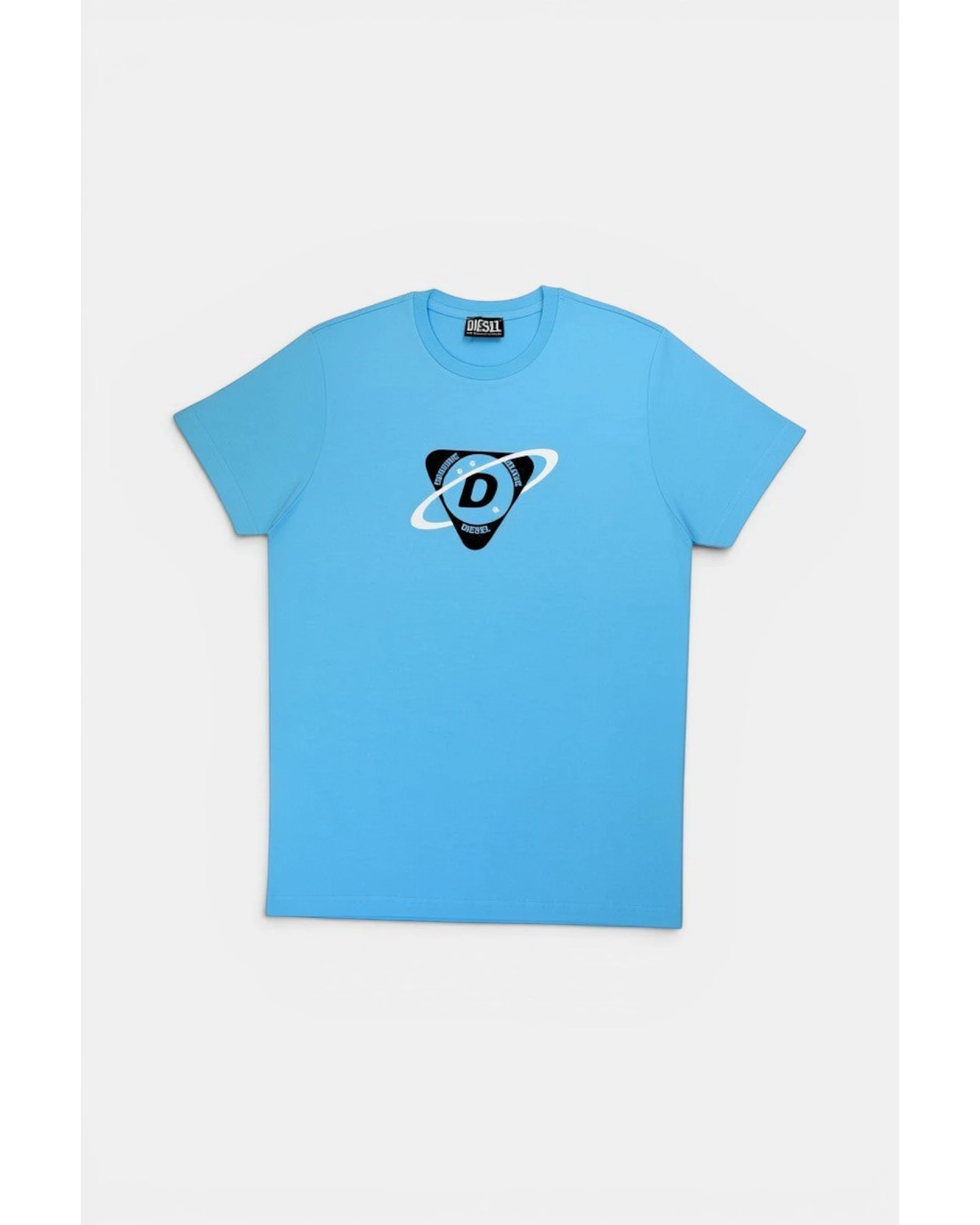 ULTIMATAGLIA.COM T-shirt azzurra in cotone con stampa grafica frontale Diesel D